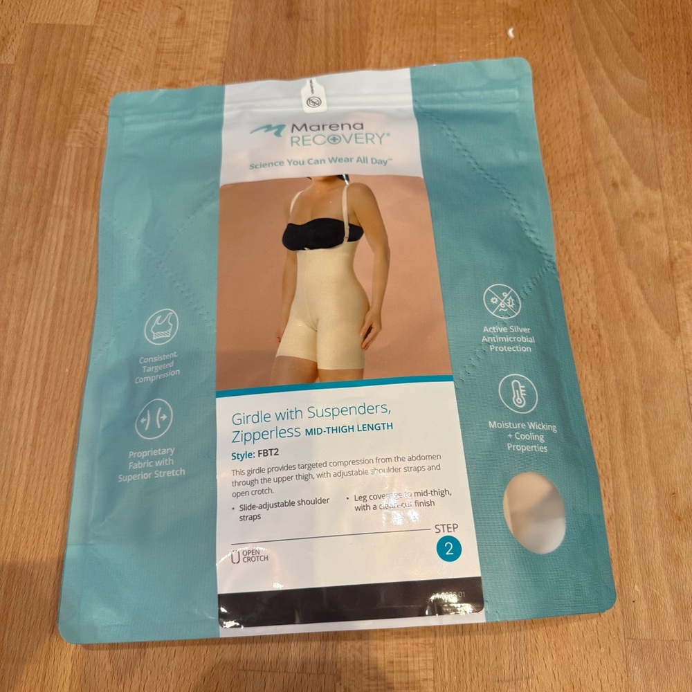 Marena Lipo Recovery Beige Girdle with Suspenders Size Medium